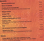 Thaï Time menu