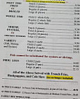 Warner's Fish House menu