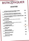 Bistrot du Paquier menu