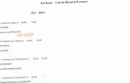 La Dame Aux Fleurs menu