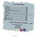 Bar du Change menu