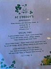 Brady's menu