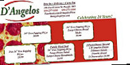 D Angelos Pizza menu