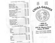 China Garden menu