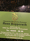 Haus Rupperath menu