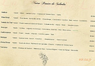 La Trattoria menu