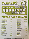 Pizzeria Casa Don Geppetto menu