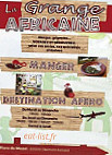 La Grange Africaine menu