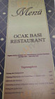 Ocakbasi Pizza menu