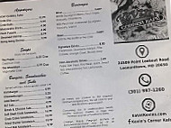 Kevin's Corner Kafe menu