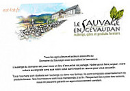 Le Sauvage en Gevaudan menu