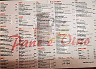 Pane E Vino menu