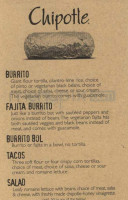 Chipotle Mexican Grill menu