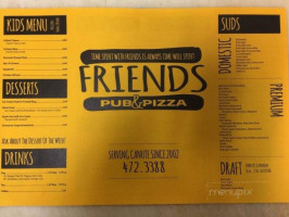 Friends Pub Pizza menu