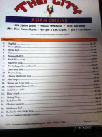 Thai City menu