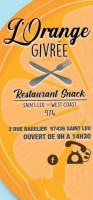 L'orange Givree menu
