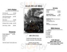 Railhead Bbq menu