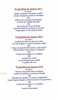 Le Chaudron Magique menu