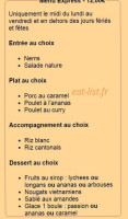 Le mandarin menu