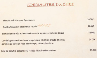 Abbaye Sylva Plana menu