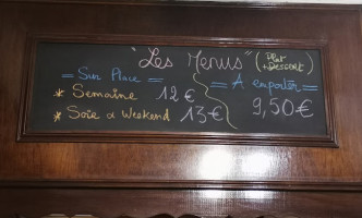 Au Petit Bonheur menu