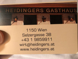 Gasthaus Heidinger menu
