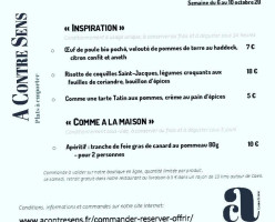 À Contre Sens menu