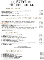 Le Church Chill menu