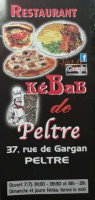 Kebab De Peltre menu