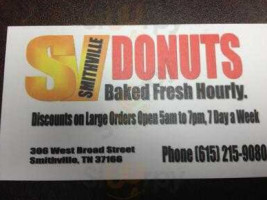 Smithville Donuts menu