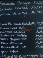 La Flottille Du Lac menu