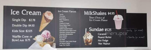 Down On The Farm Creamery menu