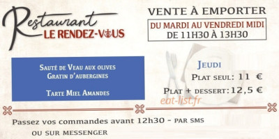 Le Rendez-vous menu