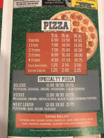 End Zone Sports Lounge menu