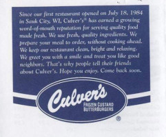 Culver's menu