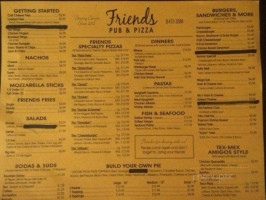 Friends Pub Pizza menu