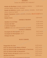 Le Rustique menu