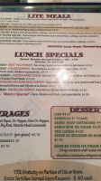 Garcia's Mexican menu