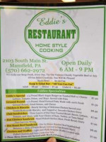 Eddie's menu