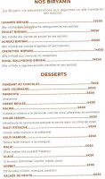 Bbollywood Indien menu