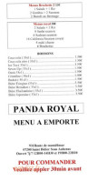 Panda Royal menu