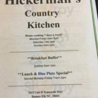 Hickerman's menu