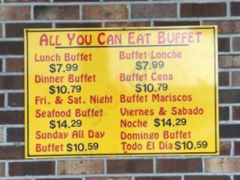 King Buffet menu