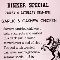 Giddy Up Cafe menu