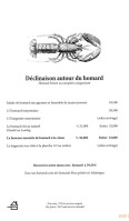 Les Sables Blancs menu