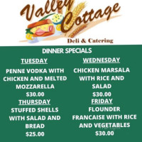 Valley Cottage Deli Catering menu