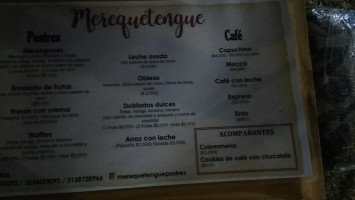 Merequetengue Pavas menu