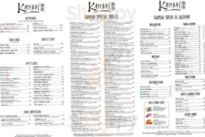 Kansai Japanese Steakhouse menu