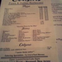 Cousins Pizza menu