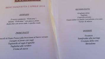 Agriturismo Feliciana menu